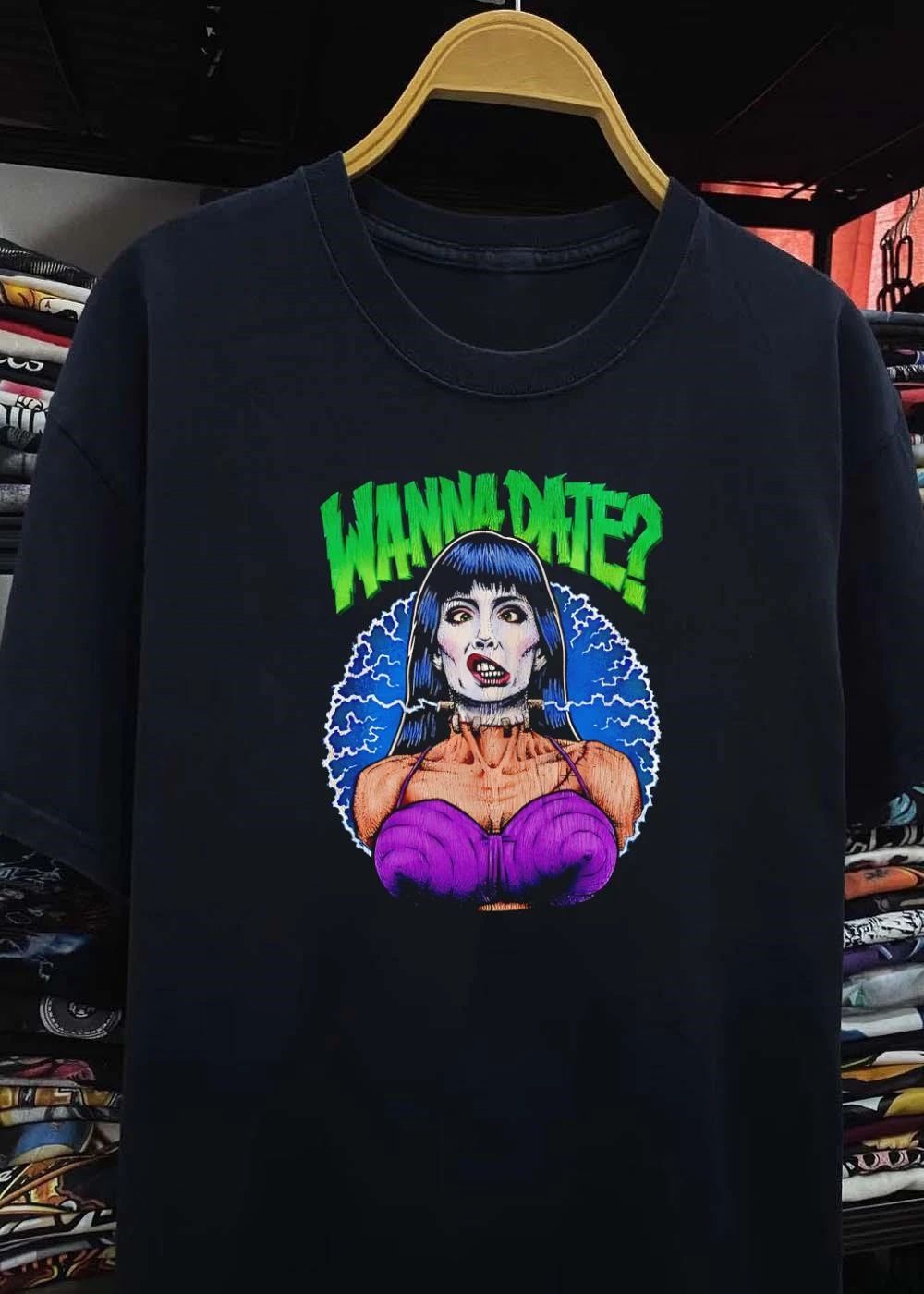 Horror Art Frankenstein Monster Bride Wanna Date Shirt