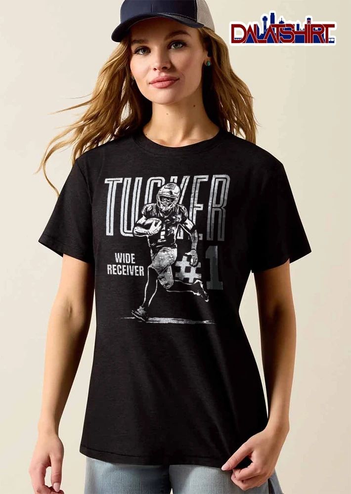 Wide Receiver 1 Tucker Running Football Player Distressed Stencil shirt