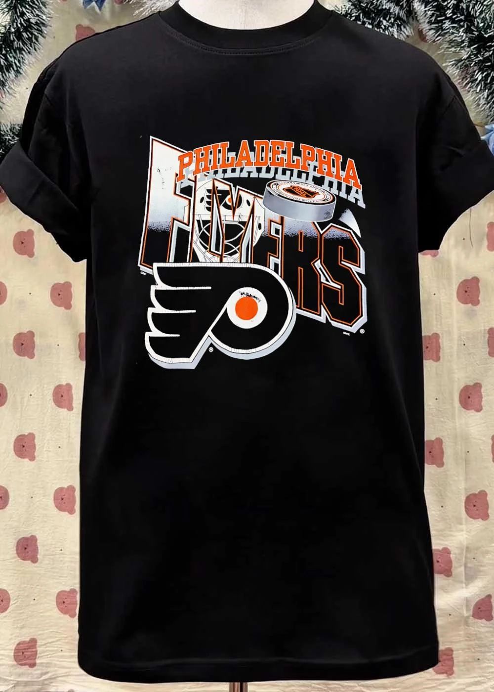 NHL Philadelphia Flyers Goalie Mask Logo Hockey Puck shirt
