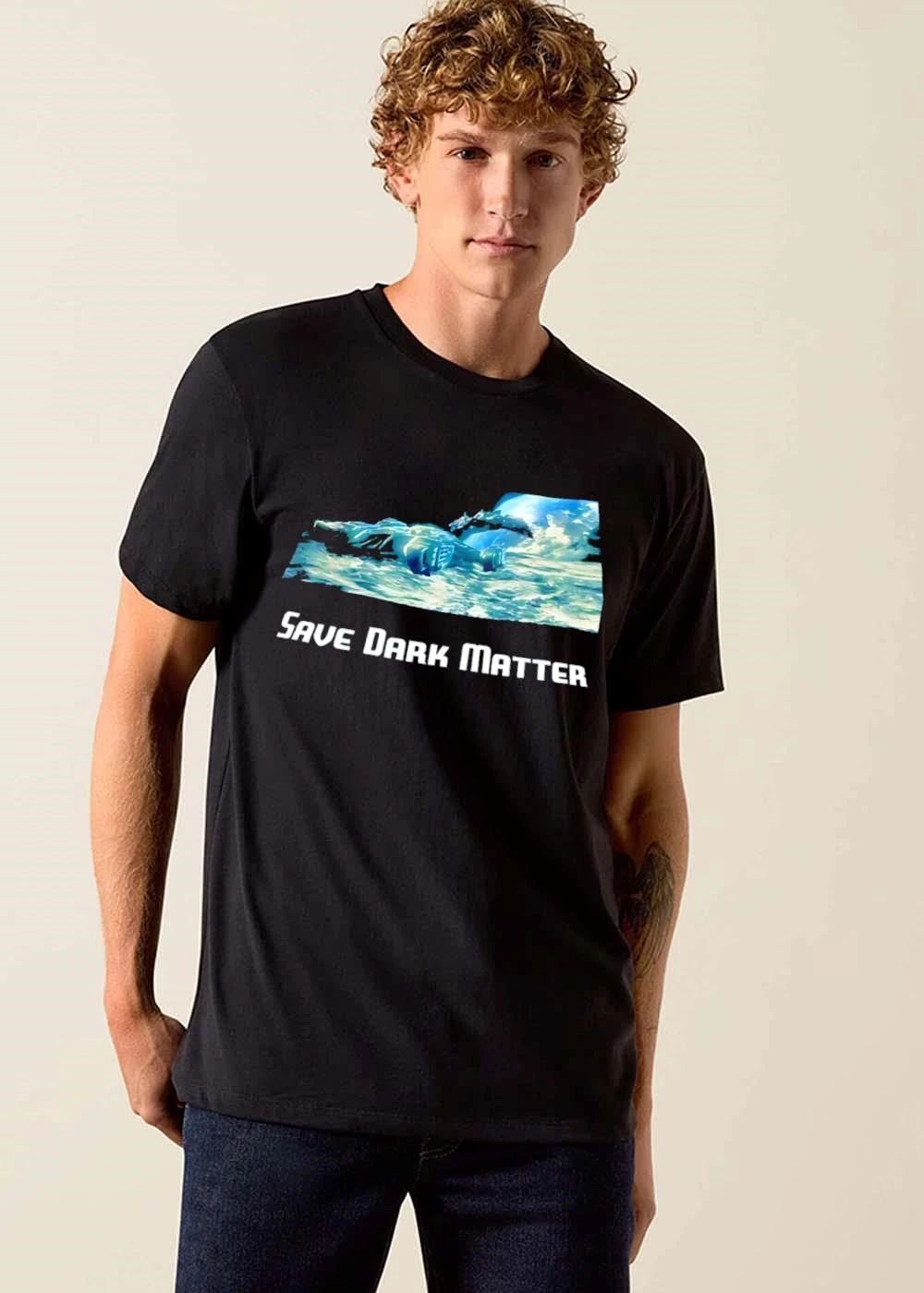 Save Dark Matter Sci Fi Spaceship Over Rocky Planet Surface shirt