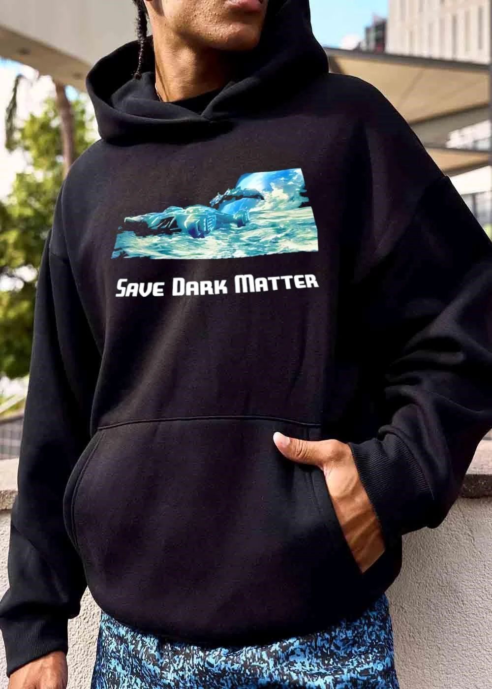 Save Dark Matter Sci Fi Spaceship Over Rocky Planet Surface shirt