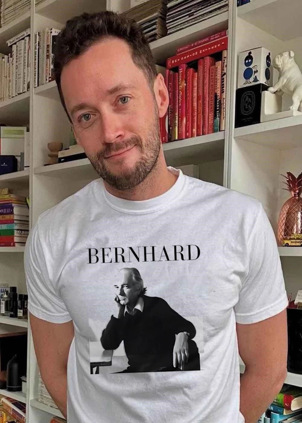 Thomas Bernhard Portrait Black and White Minimalist T-Shirt