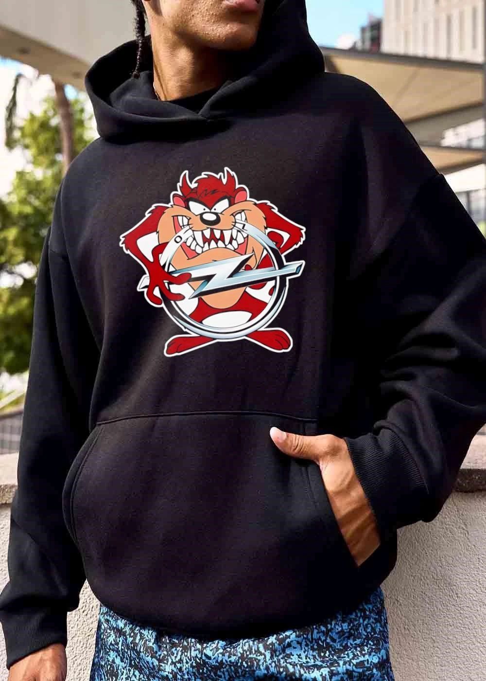 Opel Taz Tasmanian Devil Holding Lightning Emblem Cartoon Caricature shirt