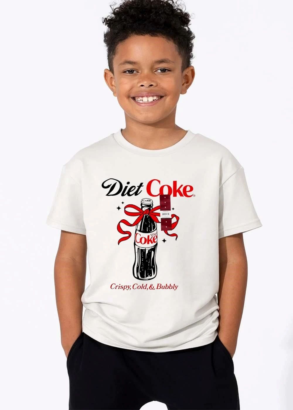 Diet Coke Crispy Cold And Bubbly Glass Bottle Red Ribbon Bow Sparkles shirt