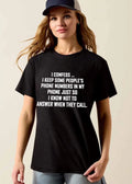 I Confess Keep Some Peoples Phone Numbers In My Just So Know Not To Answer When They Call White Bold Text shirt