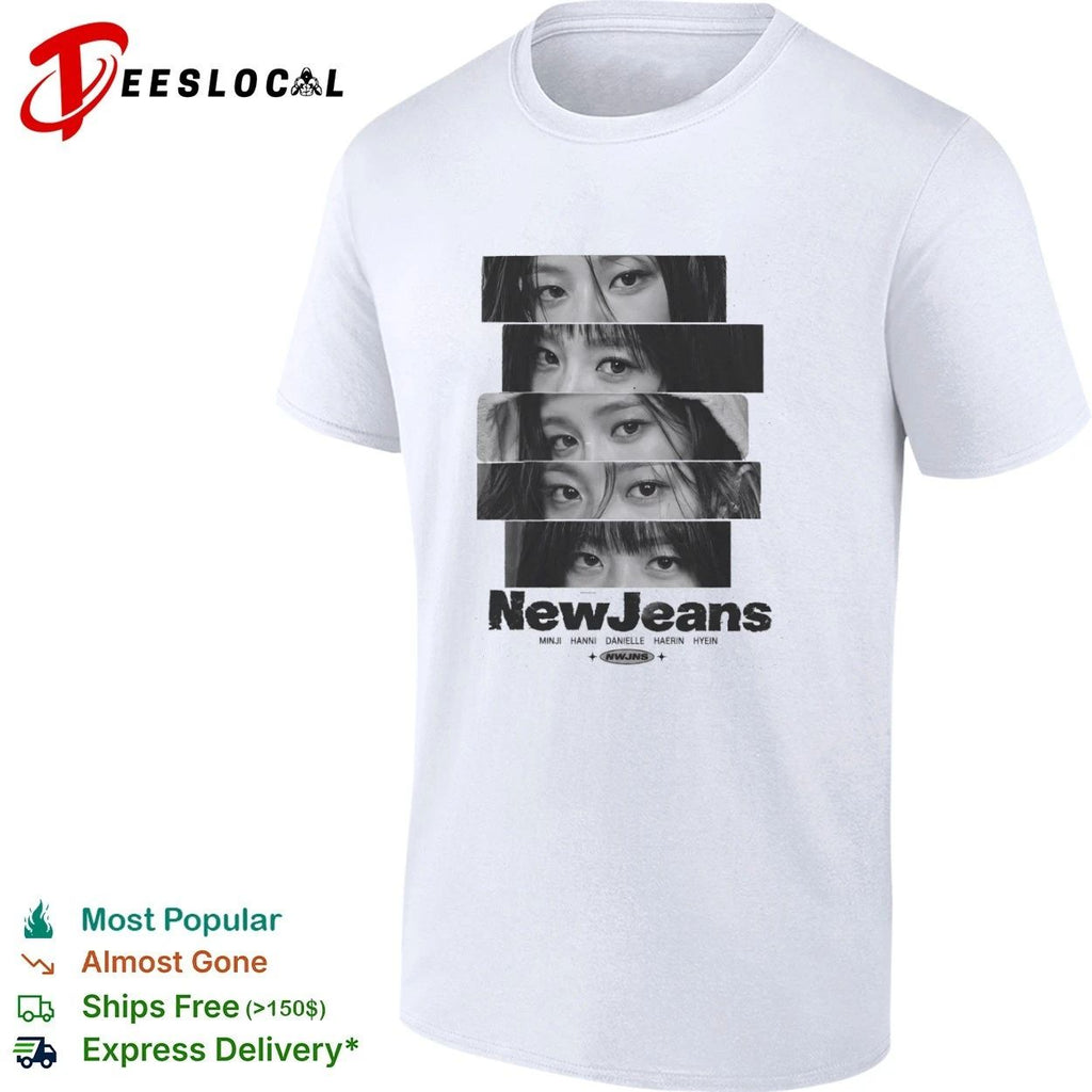 NewJeans Minji Hanni Danielle Haerin Hyein Vintage Eyes Collage Y2K K Pop T-shirt