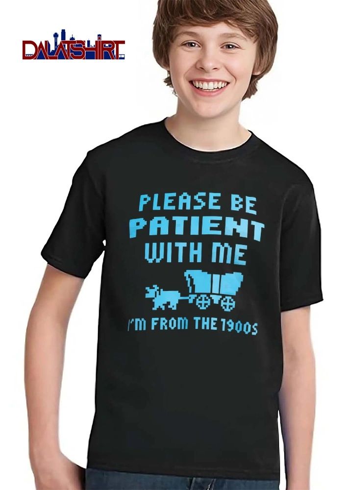 Please Be Patient With Me Im From The 1900s Pixel Art Ox Covered Wagon shirt