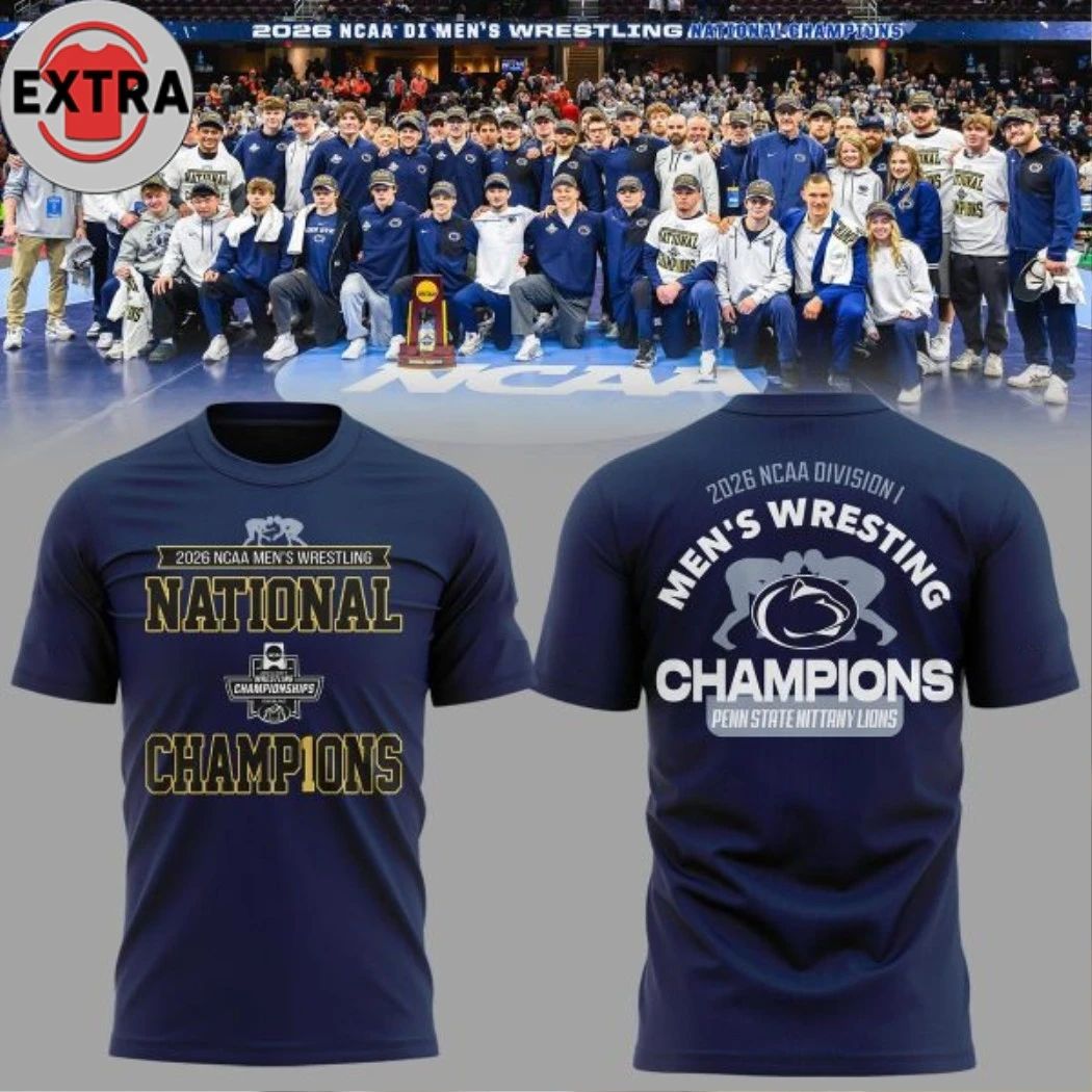 Penn State Nittany Lions 2026 Men’s Wrestling Champions Celebrate Logo Two Sided Hoodie Shirts