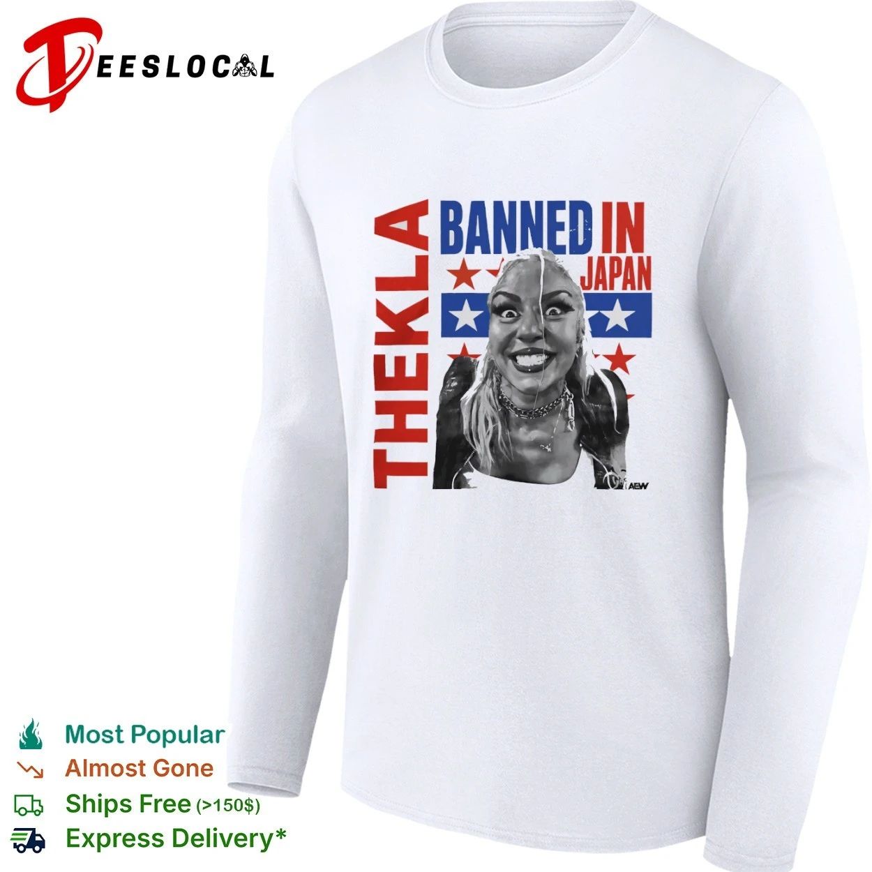 Thekla Banned in Japan AEW Stardom Pro Wrestling T-shirt