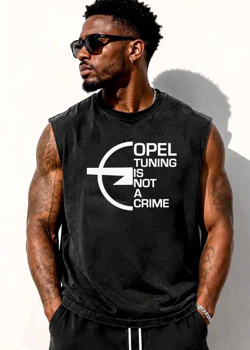 Opel Tuning Is Not A Crime Stylized Lightning Bolt Circle Logo shirt