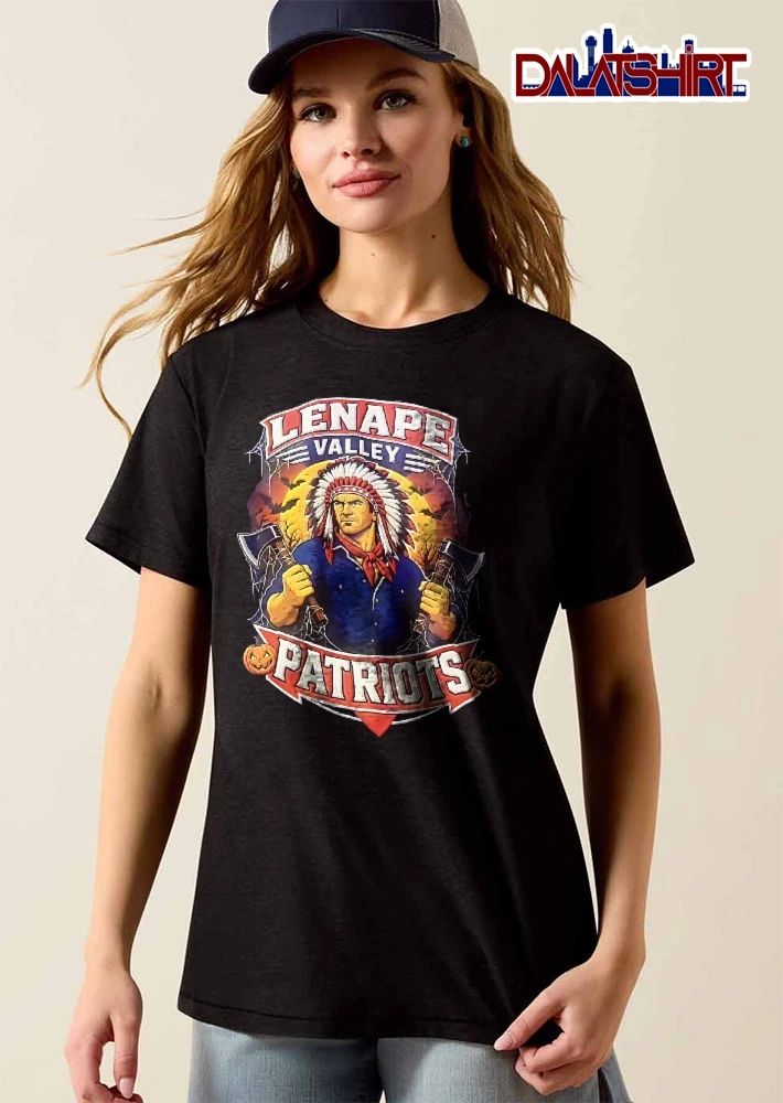 Lenape Valley Patriots Native Warrior Holding Axes Halloween Moon shirt
