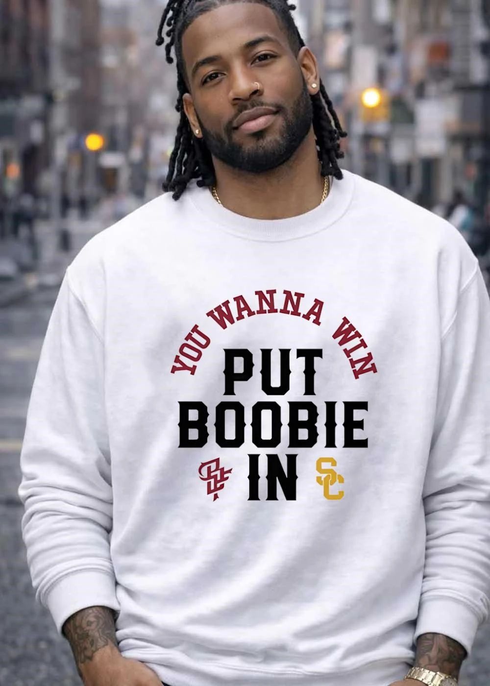 Usc Trojans NCAA You Wanna Win Put Boobie In Varsity Text Monogram Logos shirt