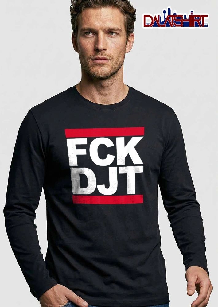 Fck Djt Stacked White Block Typography Horizontal Stripes shirt