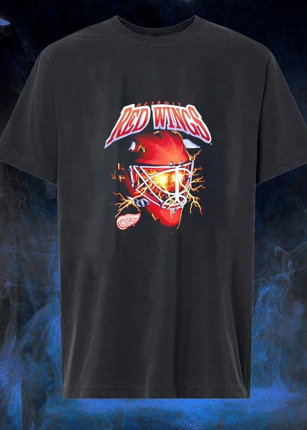 Detroit Red Wings Goalie Mask Lightning T-Shirt