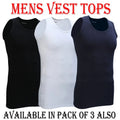 Mens Vest Tops Cotton Plain Classic Vests Summer Training Gym Tank Top Pack NEW