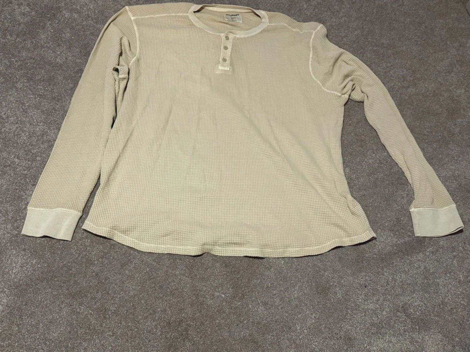 Old Navy Mens 3XL Tall Dark Green Waffle Knit Thermal Long Sleeve Shirt