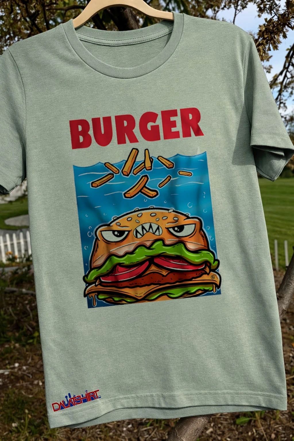 Angry burger with fries Burger shirt