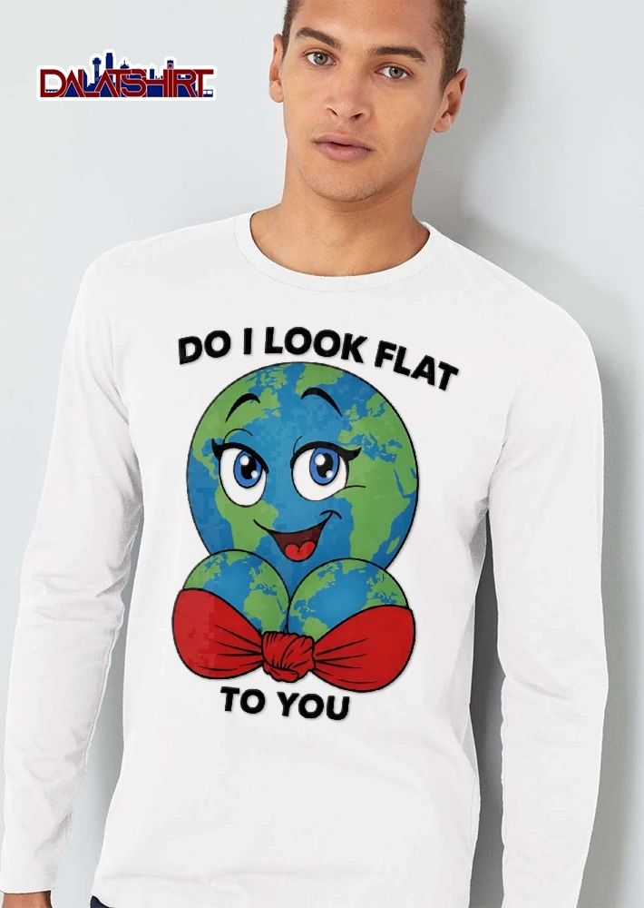 Do I Look Flat To You Cartoon Anthropomorphic Planet Earth Globe Red Bikini Top shirt
