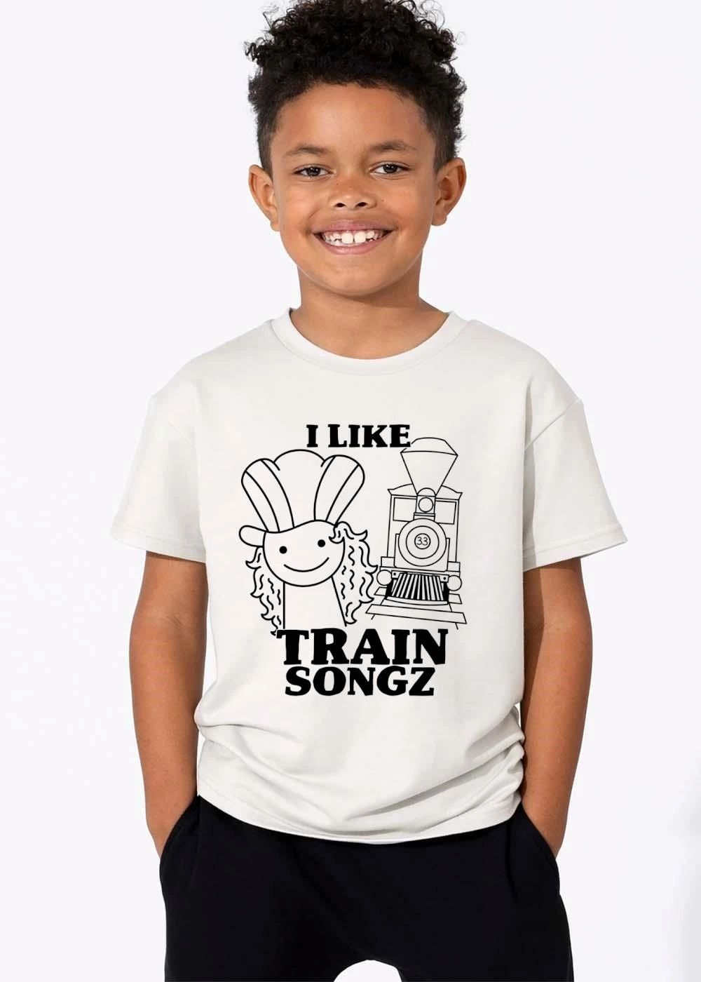 I Like Train Songz Cartoon Conductor Steam Locomotive Line Art shirt