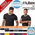🔥 Tultex Men Fine Jersey Ringer T-shirt Short Sleeve Top Up To 3XL 246
