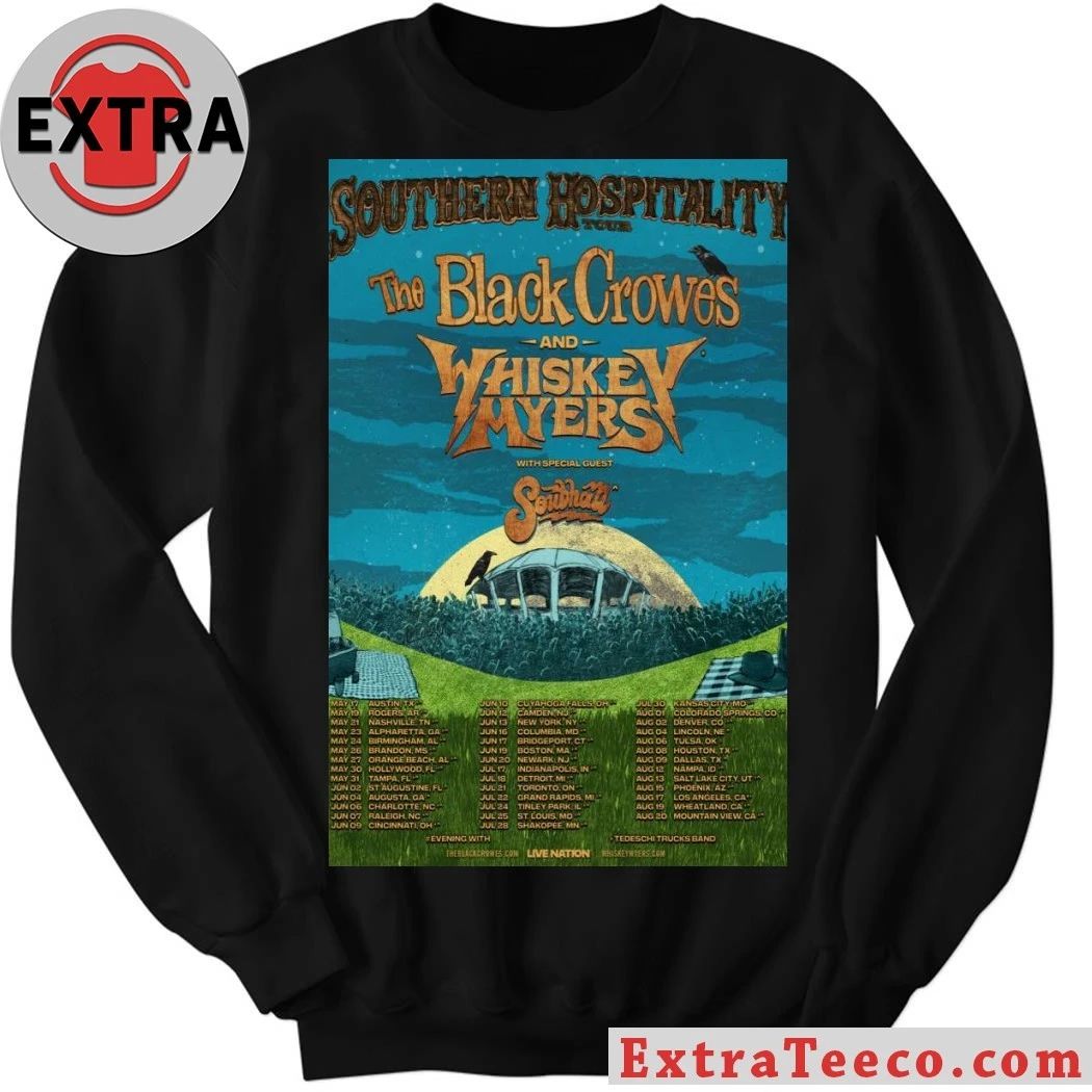 Southern Hospitality Tour The Black Crowes And Whiskey Myers 2026 Poster Shirt