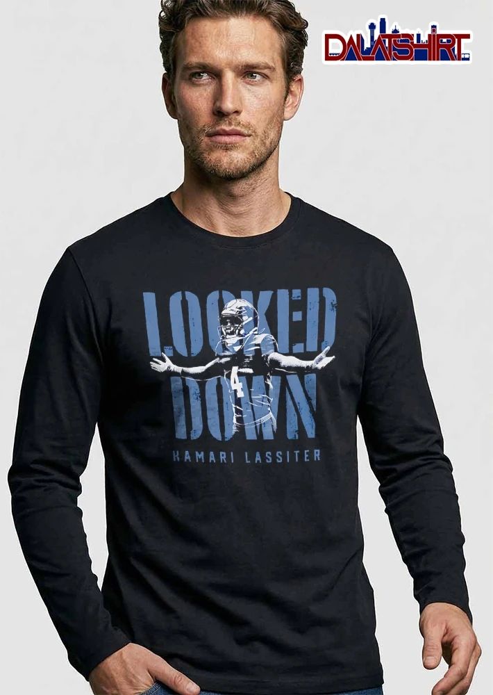 Locked Down Kamari Lassiter Football Player Arms Outstretched Distressed shirt