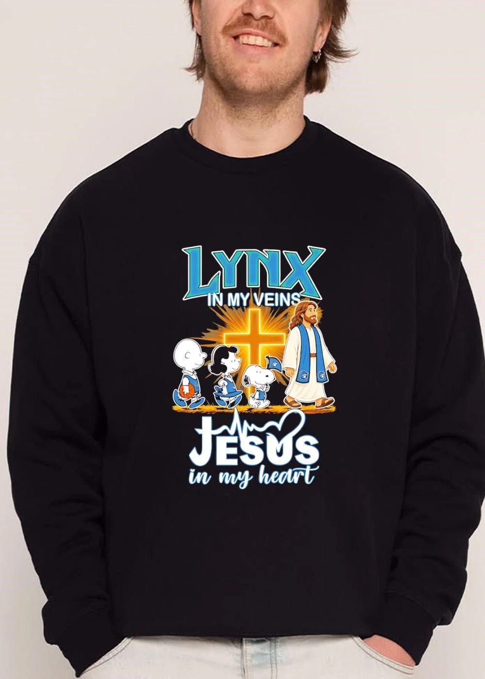 Minnesota Lynx WNBA In My Veins Jesus Heart Cartoon Peanuts Cross shirt