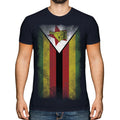 ZIMBABWE FADED FLAG MENS T-SHIRT TEE TOP ZIMBABWEAN SHIRT FOOTBALL JERSEY GIFT