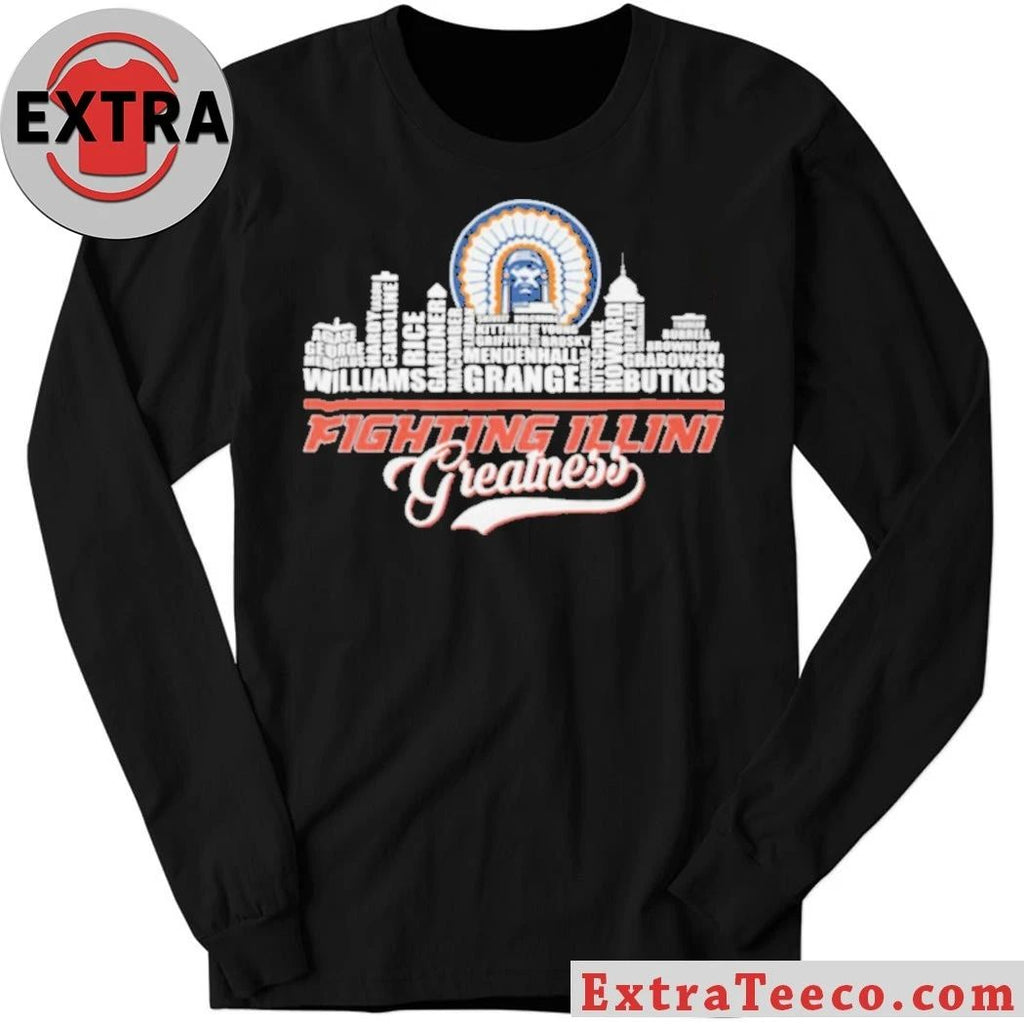 Fighting Illini Greatness University of Illinois Legends Typography Logo Shirt
