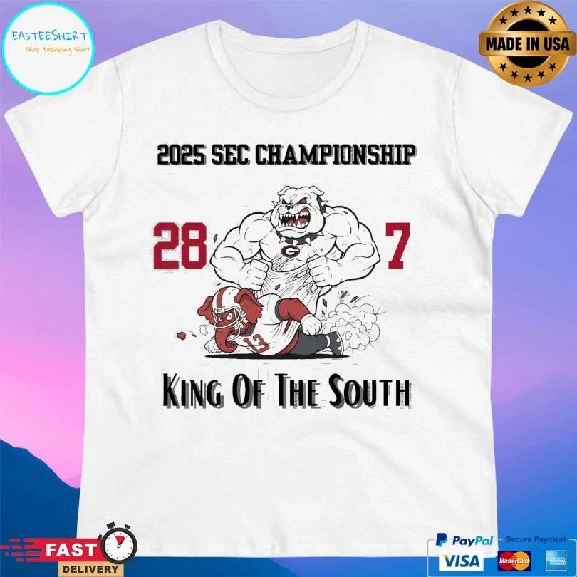 Georgia Bulldogs 2025 Sec Championship 28 7 King Of The South T-shirts