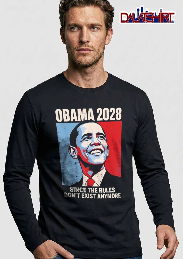 Obama 2028 Since The Rules Dont Exist Anymore Red Blue Distressed Portrait shirt
