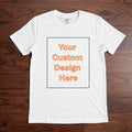 Custom 100% Cotton T-Shirt Unisex S-3XL Black White Front Back Print Crew Neck