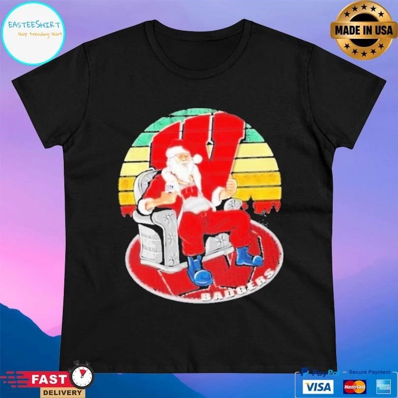 Wisconsin Badgers X Santa Claus Christmas Vintage T-shirts