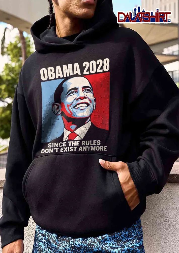 Obama 2028 Since The Rules Dont Exist Anymore Red Blue Distressed Portrait shirt