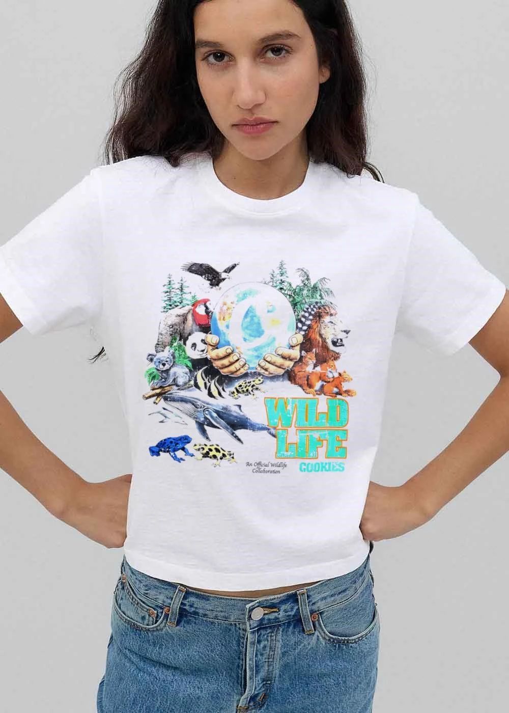 Cookies Wild Life An Official Wildlife Collaboration Hands Holding Globe Earth Animals shirt