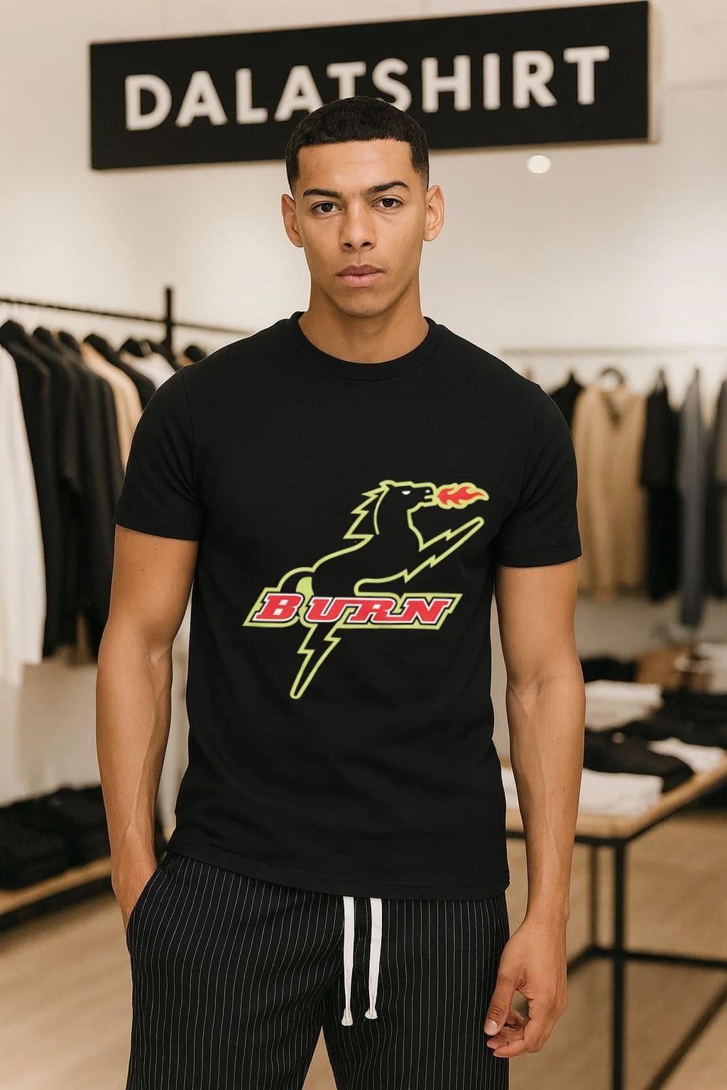 Awesome Fire-Breathing Horse Logo Burn Team shirt