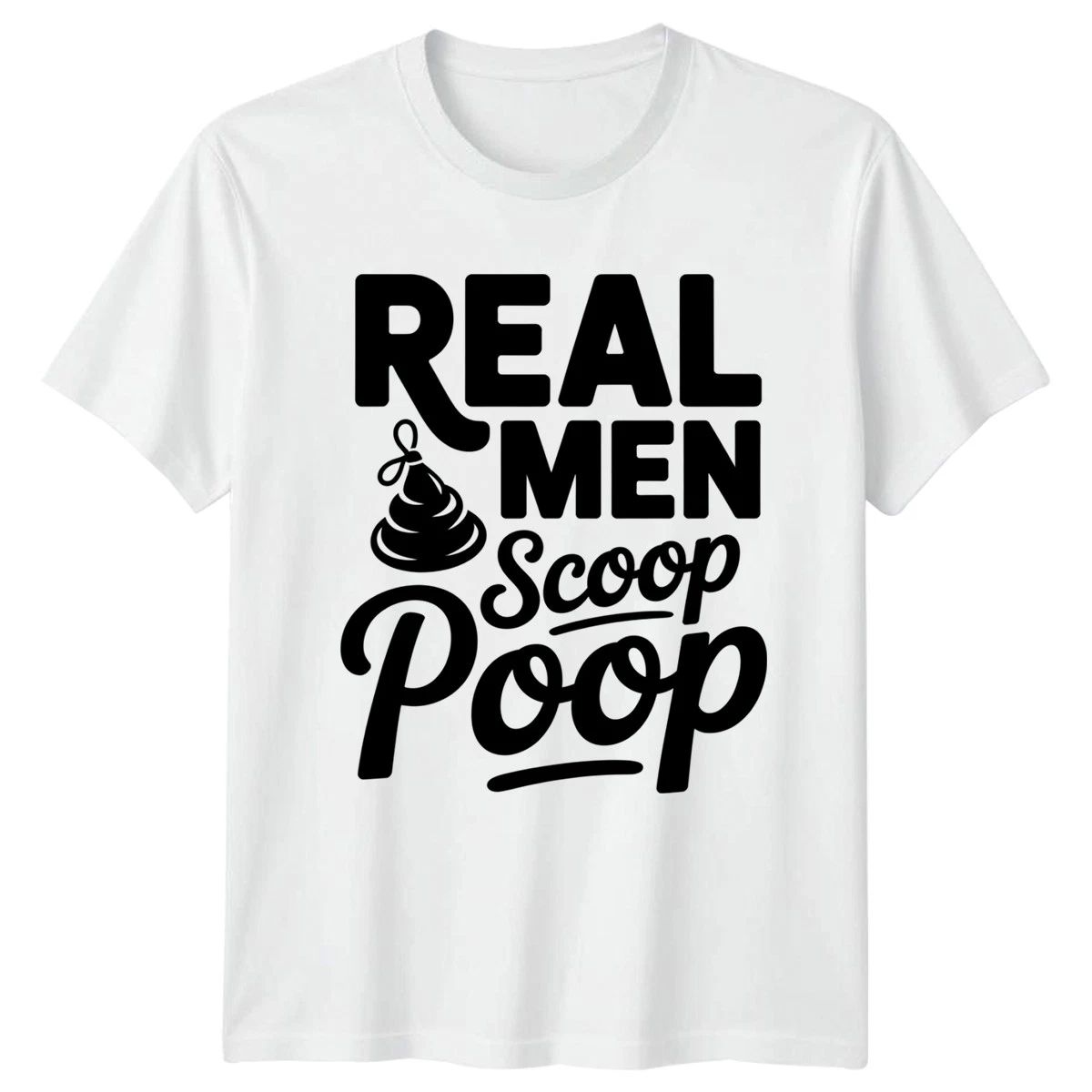 Real Men Scoop Poop Mens T-Shirt Golden Retriever Dad Dogs Fathers Day Gift
