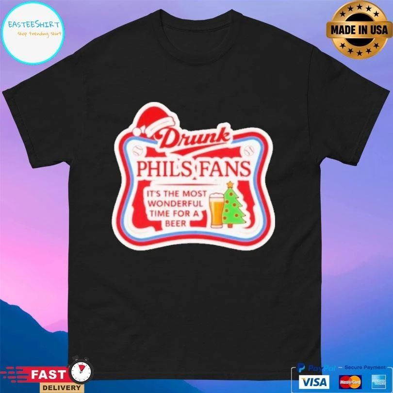 Drunk Phils Fans Holiday It’s The Most Wonderful Time For A Beer T-shirts