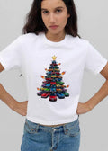 Opel Christmas Tree Stacked Colorful Cars Star Flames Exhaust Cartoon shirt