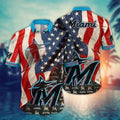 Miami Marlins American Pride Hawaiian Shirt