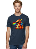 Cute-Pixel-Dragon Mens Graphic Tee, 100% Cotton, Casual Summer Wear