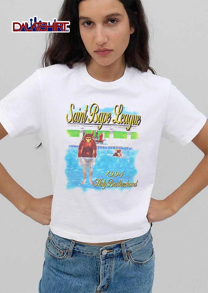 Saint Bape League Holy Brotherhood 1994 Chimpanzee In Swimming Pool Collage shirt