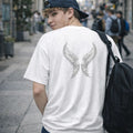 Shinora Angel Wings T-Shirt White – Minimal Streetwear Back Print Tee Unisex