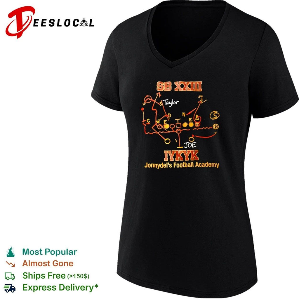 SB XXIII Taylor Joe IYKYK Jonnydel’s Football Academy T-shirt