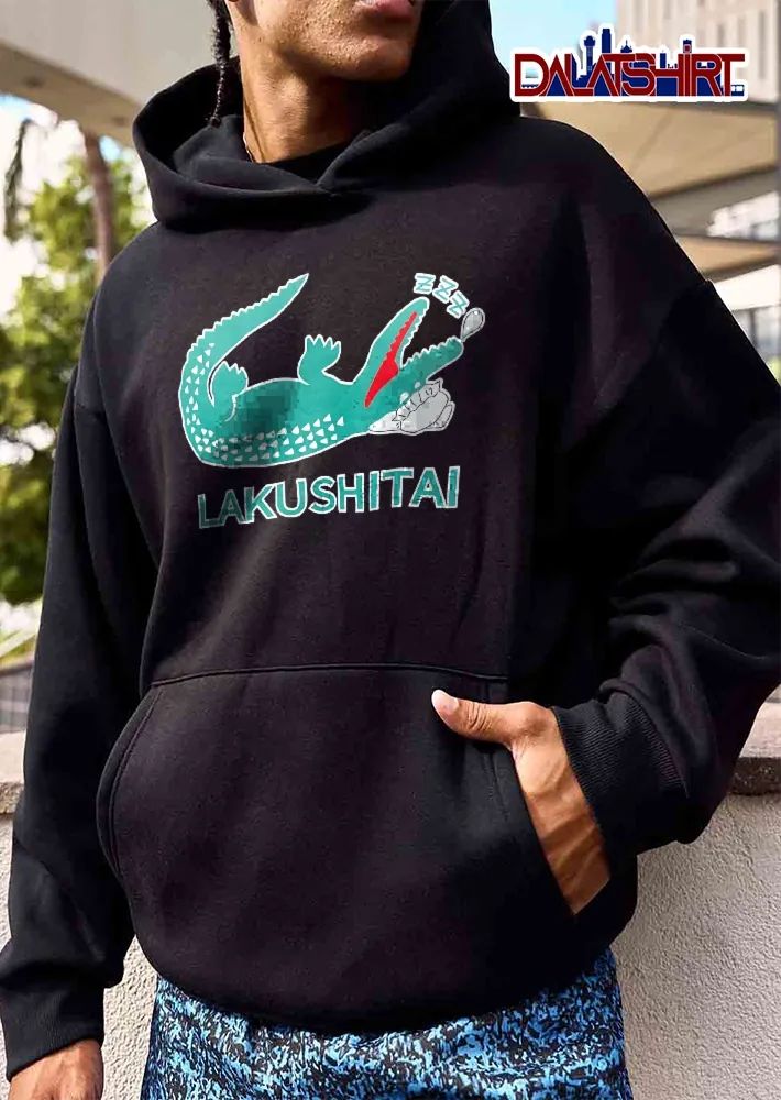 Lakushitai Zzz Cartoon Sleeping Green Crocodile Resting Pillow shirt