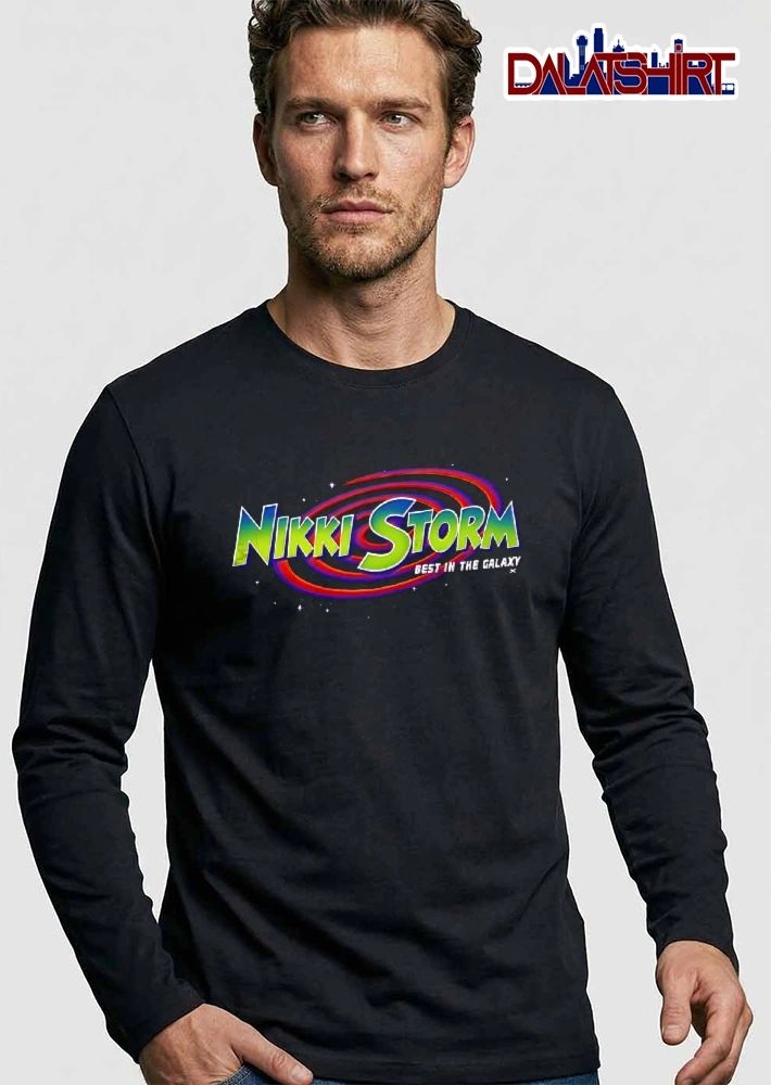In The Galaxy Nikki Storm Colorful Swirling Rings Space Stars Neon shirt