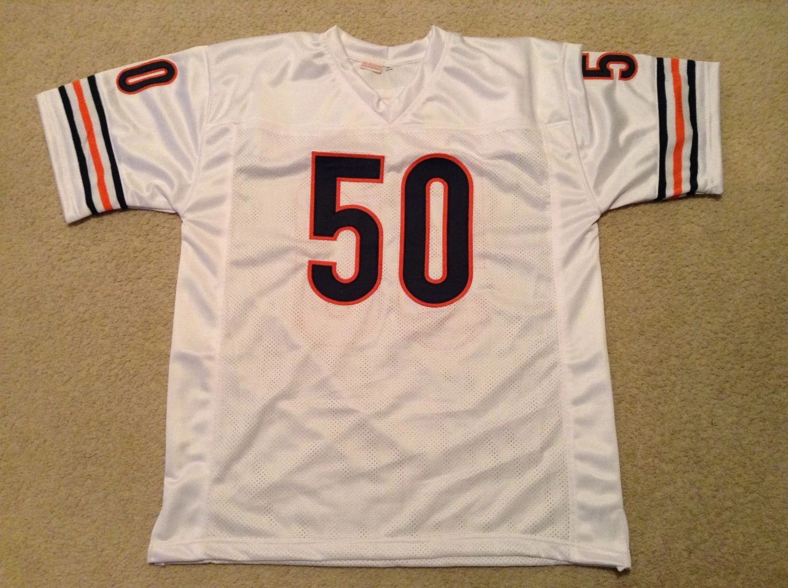Custom Mike Singletary White Mesh Football Jersey