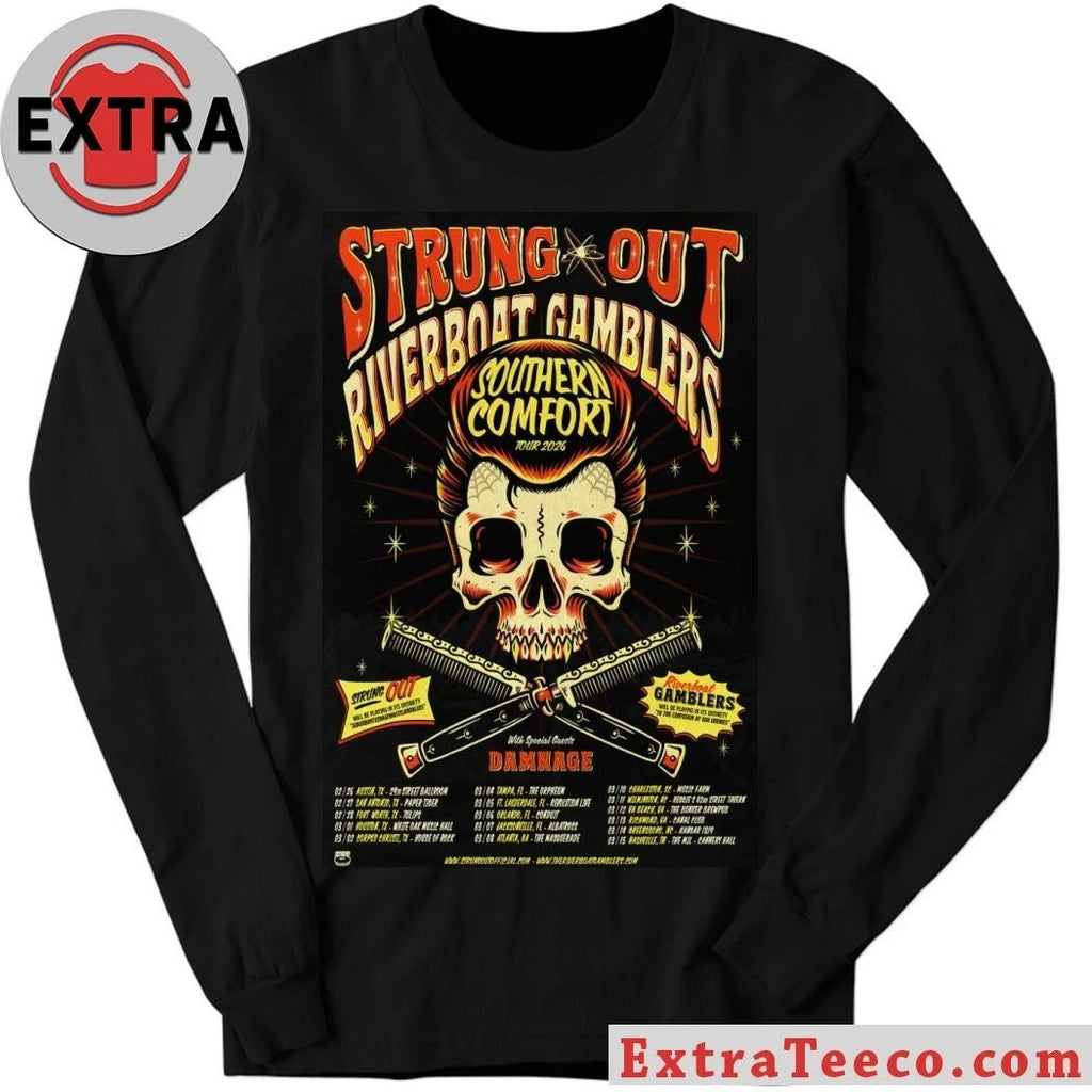 Poster Strung Out Riverboat Gamblers Southern Comfort Tour 2026 Shirt