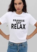 Frankie Say Relax Minimalist Bold Black Sans Serif Typography shirt