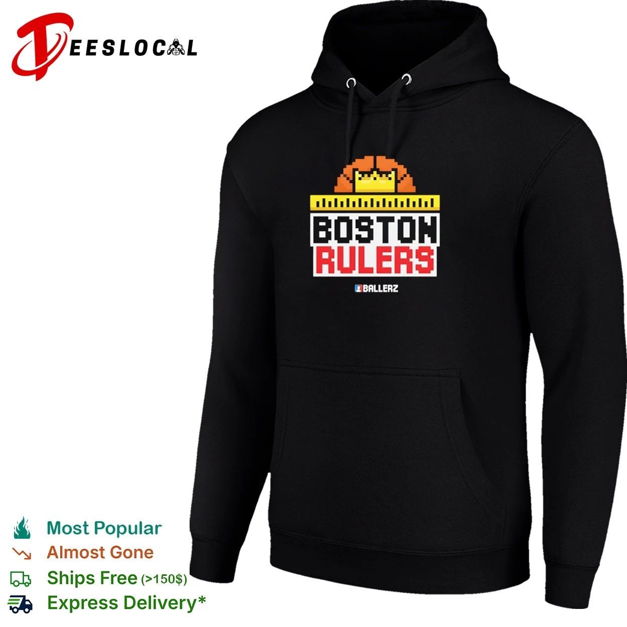 Boston Rulers Ballerz basketball pixel art T-shirt